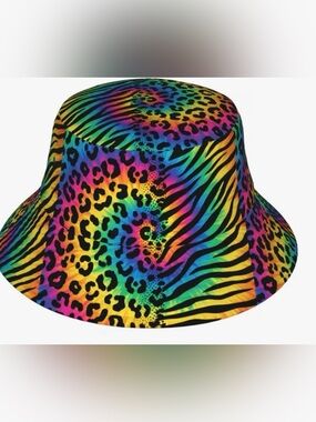Rainbow Animal Print Bucket Hat